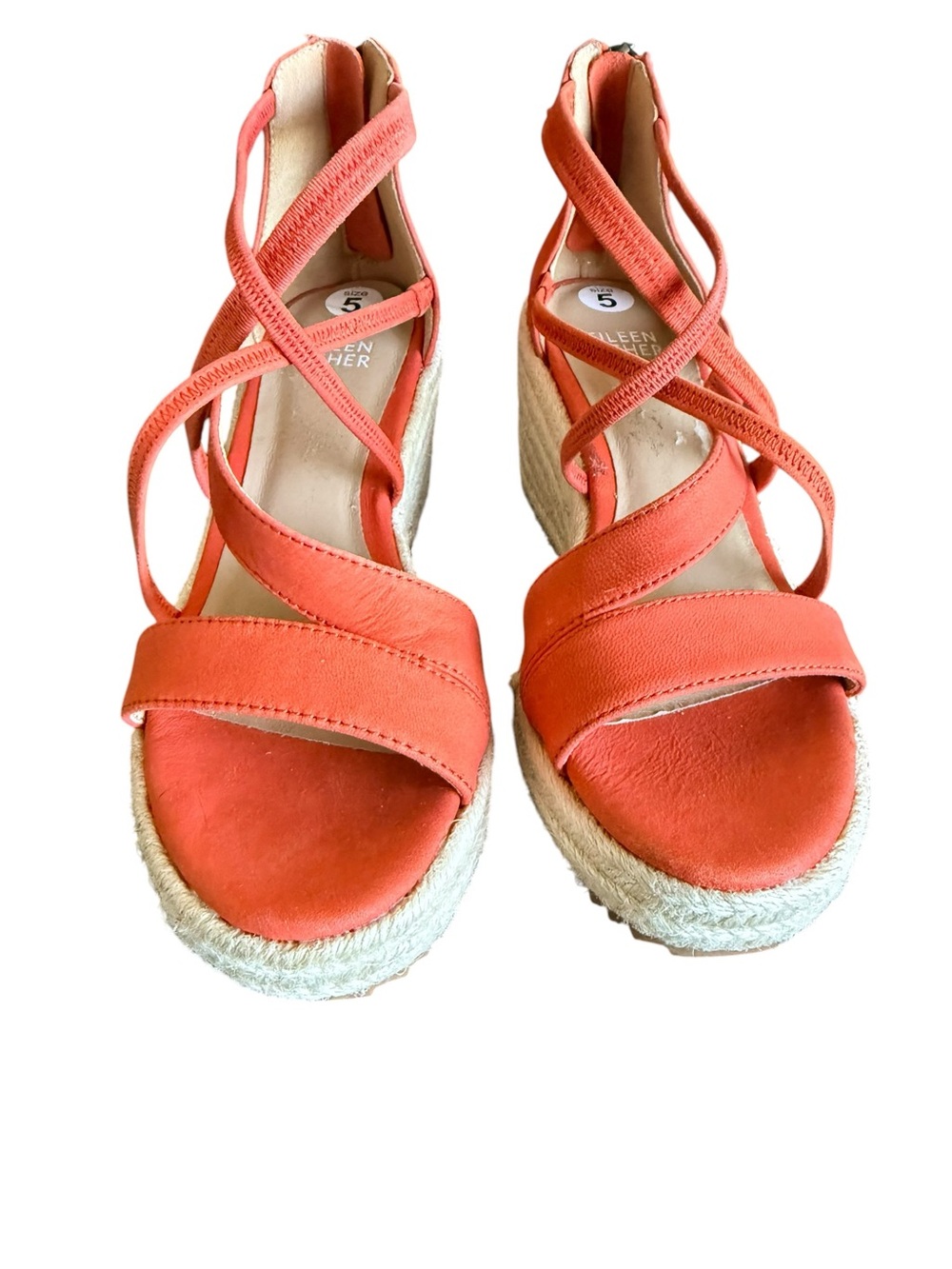 Eileen Fisher Wanda Strappy Leather Espadrille Wedge Sandal